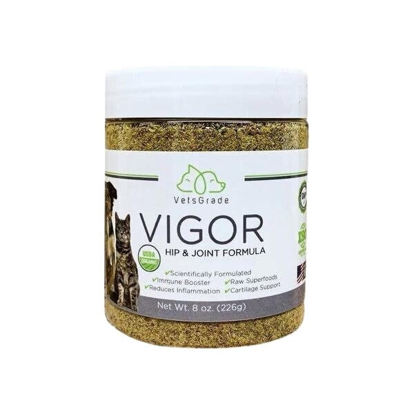 vetsgrade vigor hip & joint powder for dogs – organic joint support supplement with natural anti-inflammatory ingredients