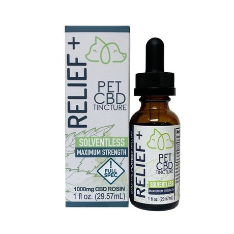 vetsgrade relief plus 1 ounce hemp tincture front bottle for dogs and cats formulated to support inflammation and pain relief