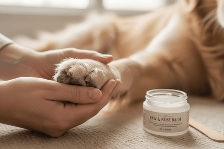 Healthy dog paws with CBD treatment - VetsGrade relief for excessive paw licking