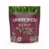 VetsGrade Unbroken Raw Freeze-Dried Beef Hearts 10oz. Single ingredient treat or topper, high protein. Great for sensitivity issues and elimination diets.