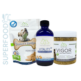 VetsGrade Superfood Pack – Vitality VM, CBD Dog Treats & Hip + Joint Support