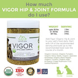 VetsGrade Vigor Dosage Chart – Organic Hip & Joint Powder for Dogs and Cats with Serving Guidelines by Weight